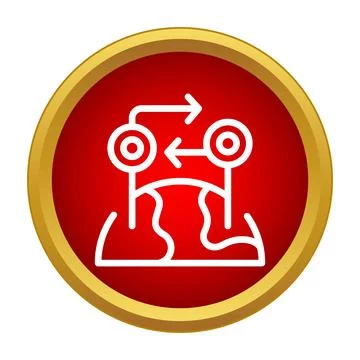 Global data transfer between two locations icon Stock Illustration