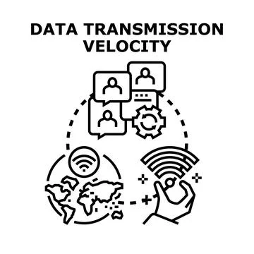 Global data transmission velocity communication network Stock Illustration