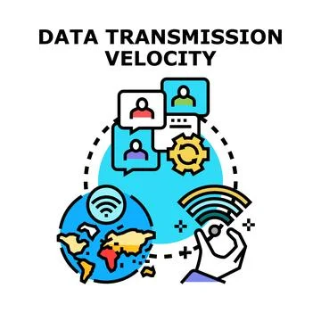 Global data transmission velocity communication network Illustrazione stock