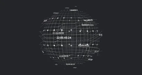Global data visualization and analytics image over digital world map and charts Stock Photos