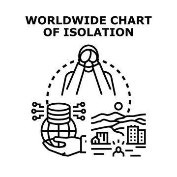 Global data visualizing human social isolation problems Illustration