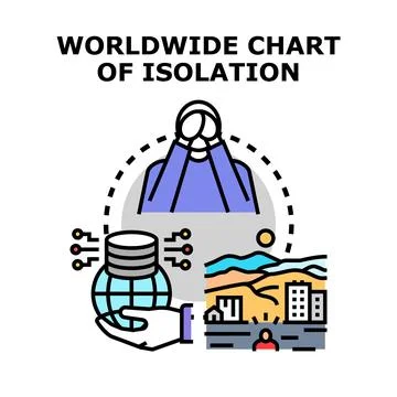 Global data visualizing human social isolation problems Stock Illustration