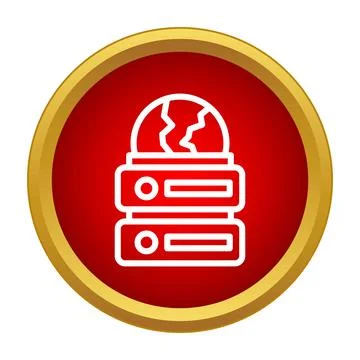 Global database server networking and technology icon Stock Illustration