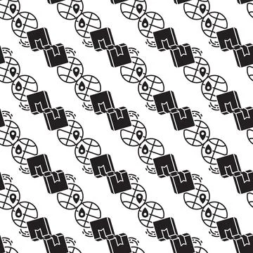 Global delivery box pattern seamless vector Stock Illustration
