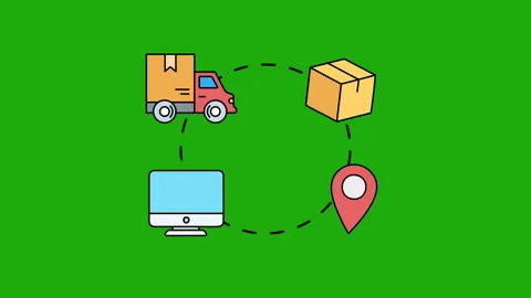 Global delivery concept animation. 4K motion animation. video contains delivery Stock Footage 299824755