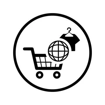 Global delivery icon. Black vector illustration. 스톡 일러스트