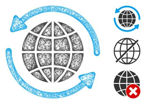 Global Delivery Polygonal Web Vector Mesh Illustration Stock Illustration