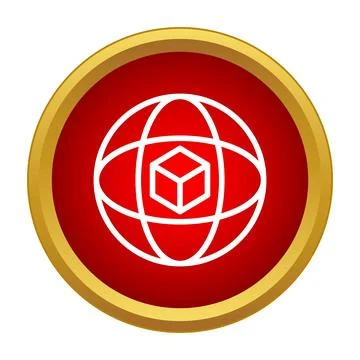 Global delivery service distributing package worldwide icon Stock Illustration