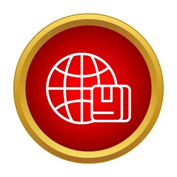 Global delivery services sending package around world 库存插图