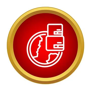 Global delivery services with stacked boxes on earth icon 库存插图