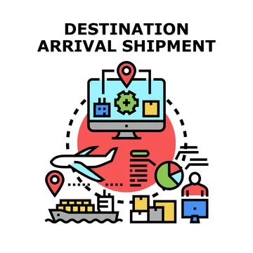 Global delivery tracking and logistics management system Illustrazione stock