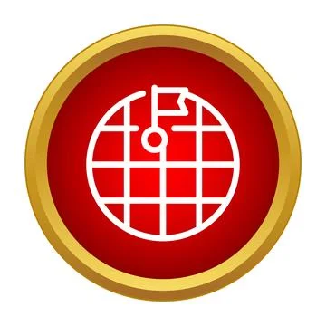 Global destination pin marking location on earth globe Stockillustratie