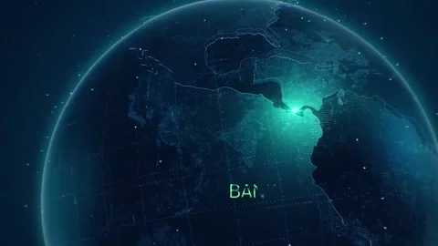 Global Digital Banking and Secure Crypto Network Globe Animation Background Stock Footage 341587224