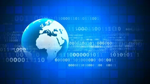 Global digital binary world technology Video stock 99081589