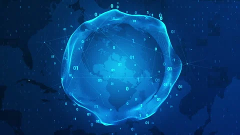 Global Digital Business Number Data Network Stock Footage 338446289