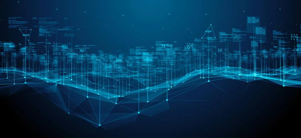 Global digital connected network Internet of things IOT cloud computing cyber 스톡 일러스트