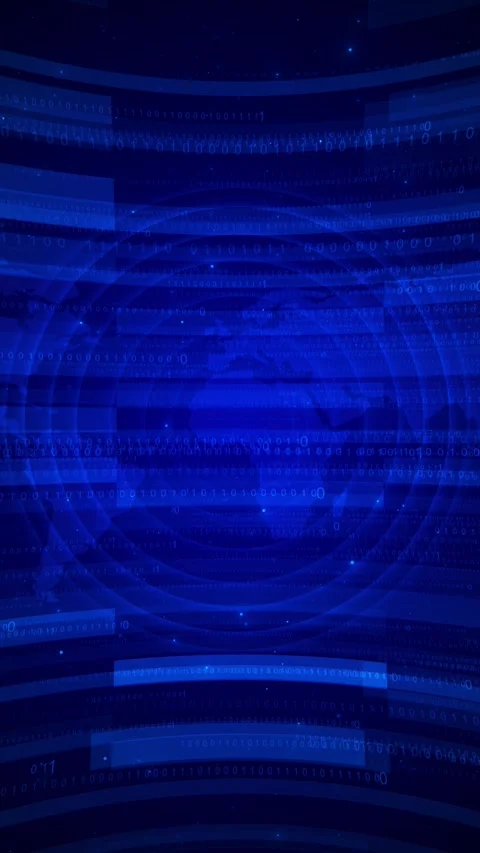 Global digital data interface blue world map, binary numbers, transparent globe Stock Footage 334127241