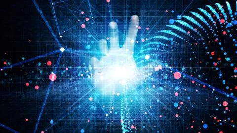 Global digital Internet technology, big data transmission and interaction イラスト素材