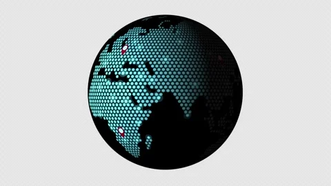 Global digital map displaying illuminated networks and connections Vidéo 334101719