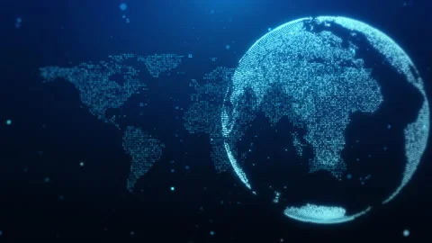 Global Digital Map World Loop Stock Footage 197949269
