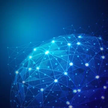 Global digital mesh network, vector  illustration Stock Illustration