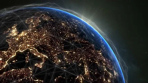 Global Digital Network Around Planet Earth. Big Data Cloud. World Connections Stock Footage 165202190
