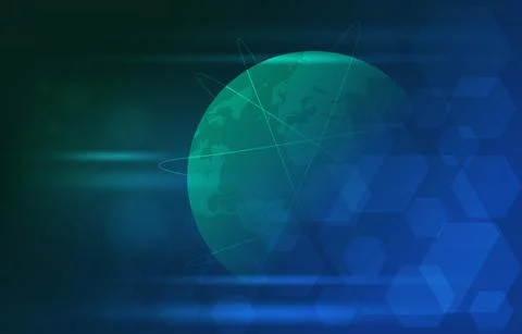 Global Digital Network Communication Connection Internet Computer Technology  Stock Illustration