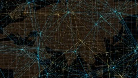 Global digital network communication, data transmission and storage Illustrazione stock