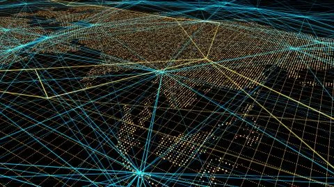 Global digital network communication, data transmission and storage イラスト素材