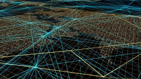 Global digital network communication, data transmission and storage Stock Illustration