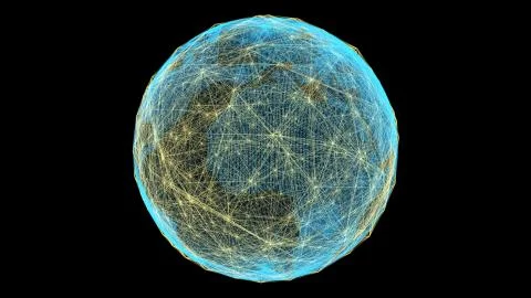 Global digital network communication, data transmission and storage イラスト素材