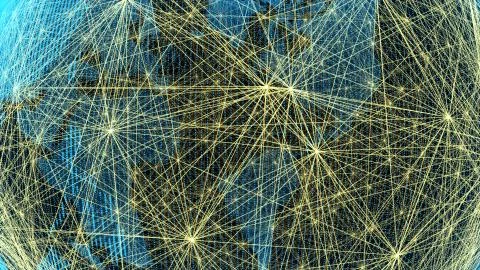 Global digital network communication, data transmission and storage Stock Illustration