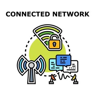Global digital network communication with security concept Stock Illustration