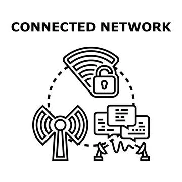 Global digital network communication with security concept Stock Illustration