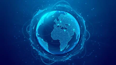 Global digital network concept Illustrazione stock