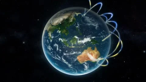 Global Digital Network Connection World Map Technology Video Stock Footage 324628509