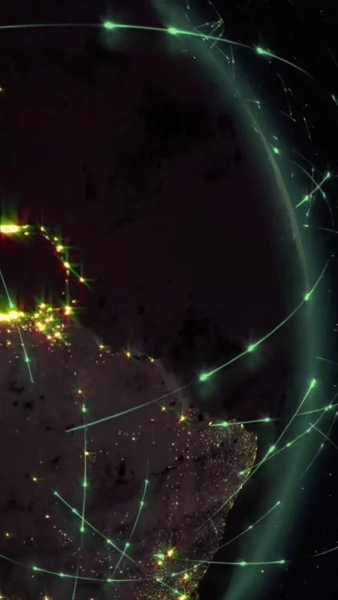 Global digital network connections. Worldwide data transfer Stock-Footage 339638133
