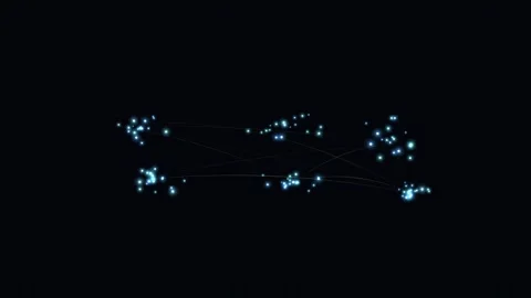 Global Digital Network Connectivity Map with Glowing Cyan Particle Continen.. Видео 345982067