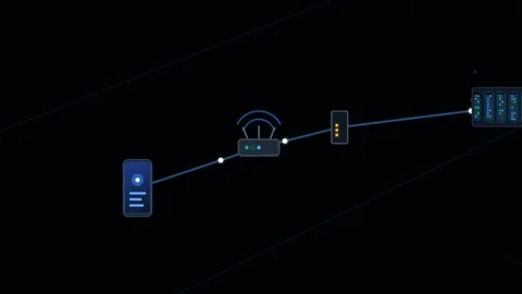 Global Digital Network Data Transmission From Mobile To Server Stock Footage 340600217