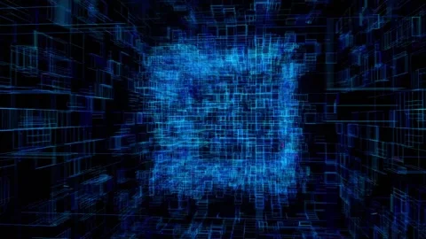 Global digital network rotating in a black space Stock Footage 285759711