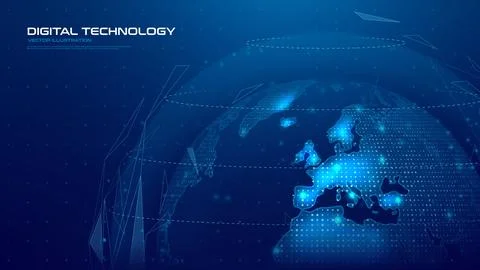 Global Digital Network Technology Background Stock Illustration