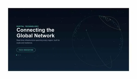 Global digital network visualization and cyber infrastructure. Interactive .. Stock Illustration