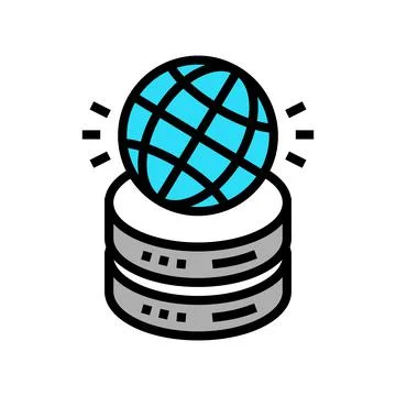 Global digital processing color icon vector illustration イラスト素材