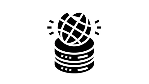 Global digital processing glyph icon animation Stock Footage 164285861