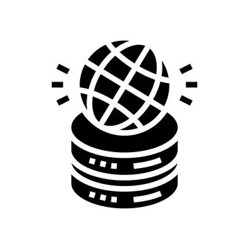 Global digital processing glyph icon vector illustration Stock Illustration