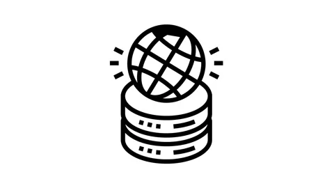 Global digital processing line icon animation Stock Footage 164278112