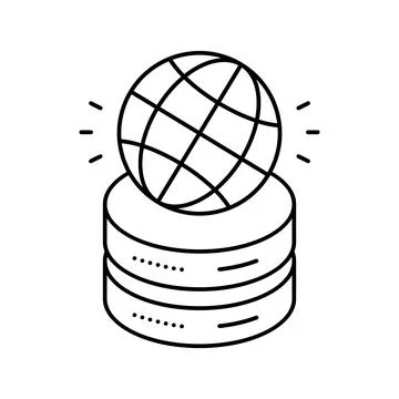 Global digital processing line icon vector illustration Illustrazione stock