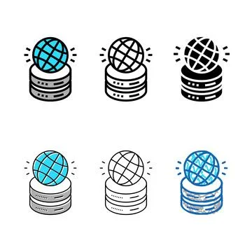 Global digital processing mix color icon vector Stock Illustration