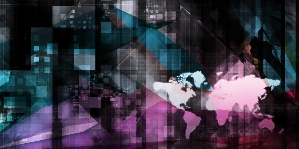 Global Digital Technology Concept Stock Illustration
