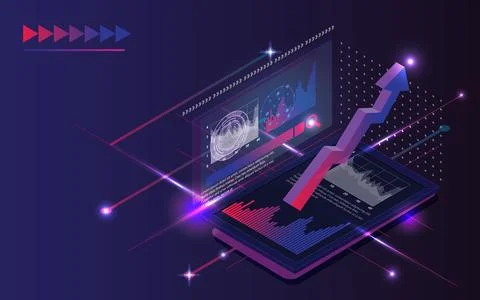 Global digital technology infographic Programming and techniques for runnin.. Stock Illustration